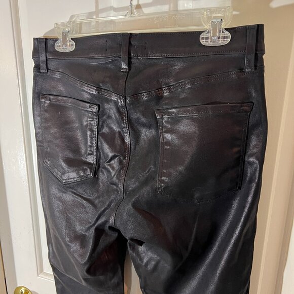 J Brand 31 NWOT Maria Black Coated Waxy Faux Leatherette Look Denim POSH51 - Picture 10 of 14